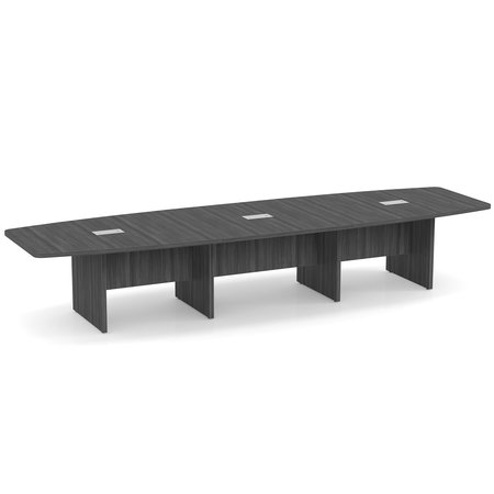 Officesource OS Laminate Conference Tables - Expandable Boat Shaped Conference Table with Slab Base PLCB14CG